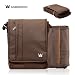 CaseCrown Vertical Multi-Pocket Messenger Bag (Chocolate Brown) for Apple iPad and iPad 2