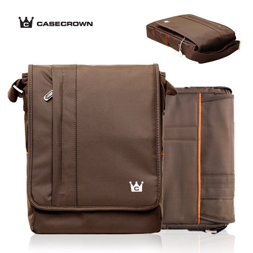 CaseCrown Vertical Multi-Pocket Messenger Bag (Chocolate Brown) for Apple iPad 2 WiFi/3G 16GB, 32GB, 64GB (Newest Version)