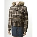 O'Neill Sierra plaid juniors jacket with faux fur collar