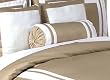 Taupe and White Hotel Spa Collection Neckroll Bolster Pillow