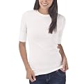 Mossimo Supply Co. Juniors Core Elbow Sleeve Crewneck Tee - White