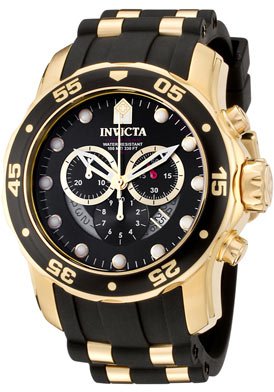 Invicta Men's 6981 Pro Diver Collection Chronograph Black Dial Black Polyurethane Watch