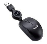 Genius Micro Traveler USB Retractable Black Most Mobile and Super Mini Notebook Mouse