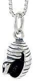 Sterling Silver Marine Turban Snail Shell Pendant, 7/16" (11mm) tall