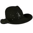 Winter Classic 100% Wool Adjustable Western Cowboy Sequins Dance Cap Hat Black