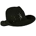 Winter Classic 100% Wool Adjustable Western Cowboy Sequins Dance Cap Hat Black