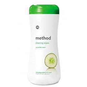 Cucumber Scent Cleaning Wipes, Cloth, 7 X 8, White, 30 by Method