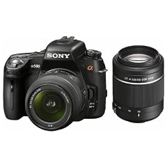 Sony DSLR-A580Y SLR-Digitalkamera (16 Megapixel, Live View, Full HD, 3D Sweep Panorama) Kit inkl. 18-55 mm und 55-200 mm Objektiven