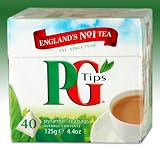 PG Tips Black Tea, Pyramid Tea Bags, 40-Count Boxes (Pack of 6)