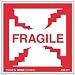 Fragile Self-Adhesive Shipping Labels, 2-1/2 x 2-1/2, 500 per Roll
