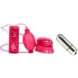 Doc Johnson Pucker-Up Vibrating Vaginal and Clitoral Pump Red Multi-Speed Adult Sex Toy Kit