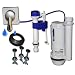 ONE2FLUSH Dual Flush Toilet Conversion Kit Bonus Pack with new improved handle design, Better Fill water saving fill valve 3 St. Steel Bolts,Tank Bowl Gasket. Convert existing toilets to efficient dual flush toilets that Exceed Green Plumbing Codes.