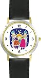 Moslem or Muslim Men at Shrine - WATCHBUDDY® DELUXE TWO-TONE THEME
WATCH - Arabic Numbers - Black Leather Strap-Women's Size-Small
