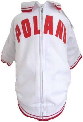 The Mutley Collection Poland Olympic Soccer Warm-Up Track Jacket for Dogs, X-Large