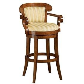 Calgary Swivel Bar Stool Beige Satn Strp Oak by Home Decorators Collection