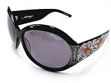 Ed Hardy - New Ed Hardy EHS002 EHS-002 Shiny Black Swarovski Vintage Tattoo Sunglasses 65-15-130