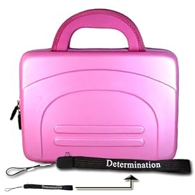 Kroo Eva Pink Cube Case Carrying Bag Sleeve for Acer Aspire One AOD150- 1165 1920 1577 1669 Black Blue 8.9 inch 10.1 inch Netbook Case + Determination Hand Strap