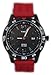 Timex Mens Date Window Black IP Stainless Steel Case Red Rubber Strap Watch T2P138