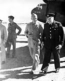 WINSTON CHURCHILL & PRES EISENHOWER 8X10 B&W PHOTO