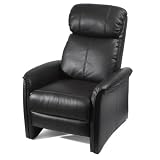 Home Leather Soft Pad Recliner 3 Positional Leather Cozy Recliner Chair Black
