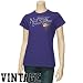LSU Tigers Ladies Purple 2009 NCAA Men's College World Series Champions Distressed Icon Vintage T-sh