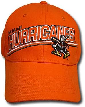 NCAA OFFICIAL UM MIAMI HURRICANES IBIS ORANGE CAP ADJ