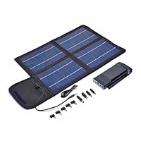 20 Watt Foldable Solar Charger Bag. Includes High Capacity 50Watt hour Rechargeable Lithium Battery with Adjustable Voltage Selection of 8.4/12/16/19 Volts. With an output of 4A peak you can charge your Netbook, Laptop, small devices such as portable DVD Player, PDA, Mp3, Cell Phone, E-readers, Digital Camera, Camcorder and Tablets.