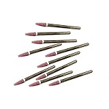JINTONG ゴム砥石 2.35mmシャンク コーン ヘッド セラミック 研磨 マウント10個入り