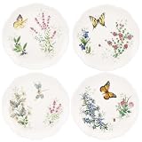 Butterfly Meadow Herbs Dessert Plates (Set of 4)