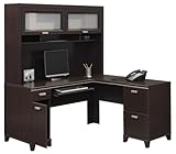 L-Desk and Hutch Set - Tuxedo Collection - Bush Office Furniture - TUX-DH-M ....