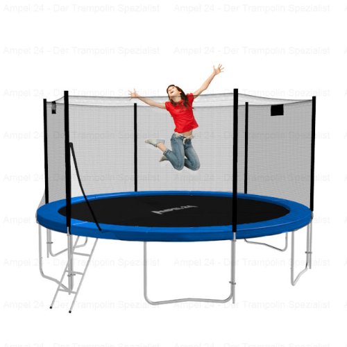 Ampel24 Trampolin mit Leiter und Netz, 430 cm
