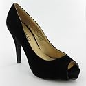 Ladies Microsuede Platform Peeptoe Court Shoes