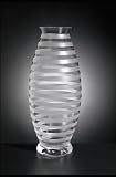 Tall Etched Striped Vase