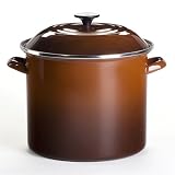 Le Creuset Enamel-on-Steel 8-Quart Covered Stockpot, Chestnut