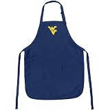 WVU Apron College Logo Blue West Virginia University TOP RATED for Grilling, Barbecue, Kitchen and Cooking Best Unique Gifts for a Man, Men, HIM HER Women, Ladies. GIFT IDEA!