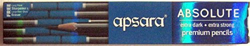 Apsara Platinum Extra Dark Pencils 1 Pack x 10 Pencils + Eraser & Sharpner Free