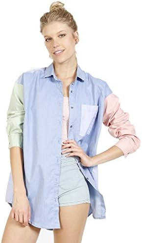 Echo Club House Women's Pastel Button Up Block Blouse S/M Multi