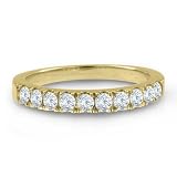Pave Diamond Wedding Band Ring in 14k Yellow Gold Band (G, SI1, 0.45 cttw) Certificate of Authenticity