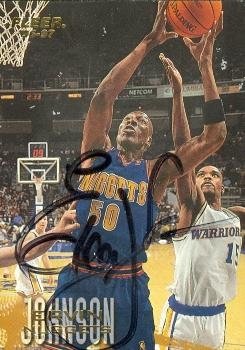 Ervin Johnson Autographed/Hand Signed Basketball Card (Denver Nuggets) 1997 Fleer #177