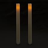 Wax Dipped 9" Flameless LED Taper Candle Set of 2 By Candle Impressions