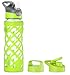 Swig Savvy Glass Water Bottle, Extra Large 25oz Capacity, Non Slip Silicone Sleeve, Borosilicate Glass Construction, BPA Free, 3 Interchangeable Caps-Green