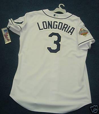Tampa Bay Rays Evan Longoria Authentic Jersey WS Patch - MLB Authentic Adult Jerseys