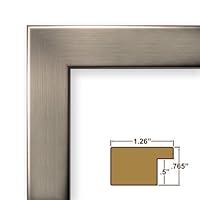 24x36 Picture / Poster Frame, Smooth Finish, 1.26' Wide, Silver Stainless