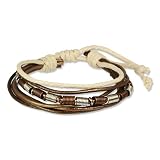SilberDream Bracelet de Cuir Surfeur style Couleur marron Taille depuis 18cm Bracelet pour homme LA1237W
