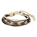 SilberDream Lederarmband braun metallic mit beigen Kordeln Surferarmband Leder Armband Echtleder LA1237W