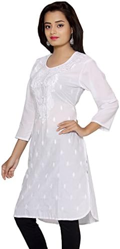 Aawari Women's Cotton Kurta (2205, White, 3XL)