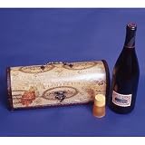 Wine Line WL-G2034 1 Bottle Horizontal Wooden Wine Box - Wine Map Theme