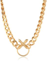 LUV AJ "Rainbow" Crystal Cross Chain Necklaces, 10"