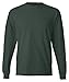 Hanes Men's Long-Sleeve Crewneck Beefy T-Shirt, Deep Forest, Large