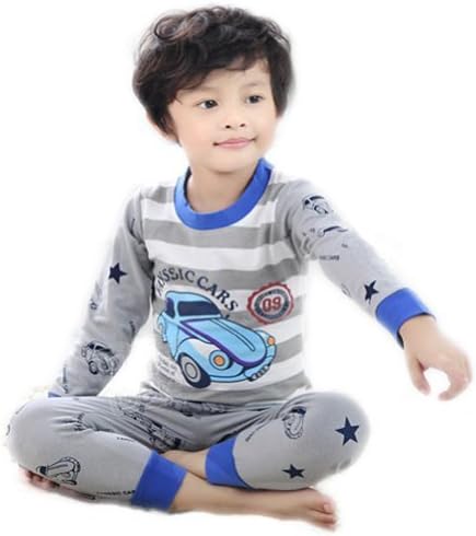 Little Wardrob Unisex-Baby Car Pyjamas Set Grey 4-5Years